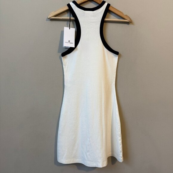 Courreges Paris Embroidered Cotton-Jersey Mini Dress Women's Small White NWT - Picture 11 of 14